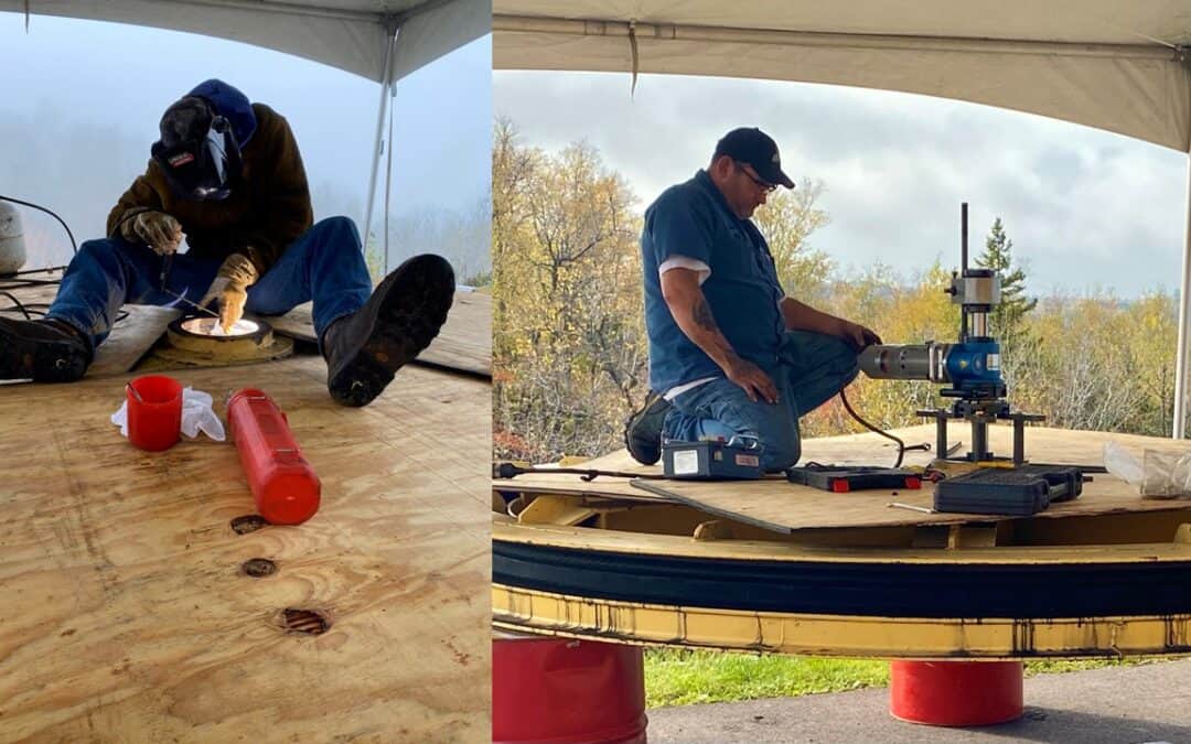 Portable Machining of a Bull Wheel